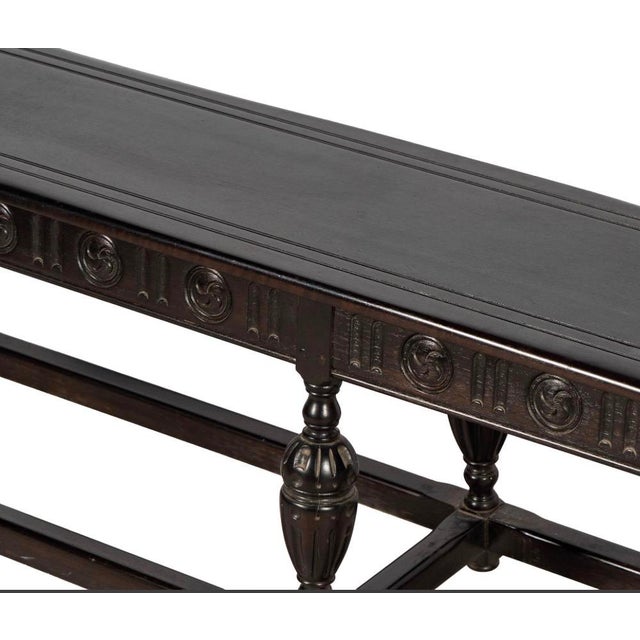 William IV Antique Kittinger William and Mary Style Walnut Bench or Low Sofa Table For Sale - Image 3 of 6