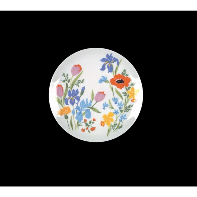 These beautiful and brightly colored plates are in perfect condition and show no signs of use. The pieces are in a high...