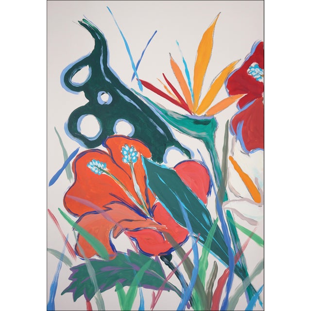 2025, Lush Botanical, Illustration Style Diptych of Tropical Abundance, Acrylic Painting on Watercolor Paper by Romina Milano For Sale - Image 4 of 10