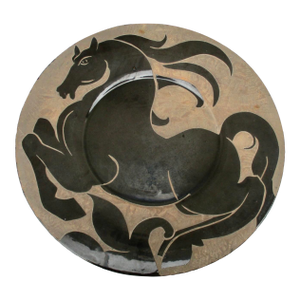 Art Brut Stoneware Horse Charger Circa 70s