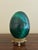 Large Solid Malachite Egg on Neoclassical Brass Stand With Paw Feet For Sale In South Bend - Image 6 of 10