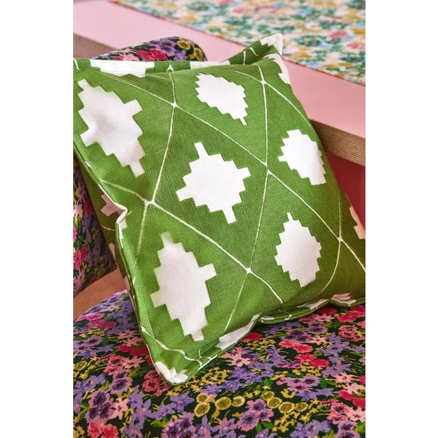 Contemporary Harlequin Garden Terrace Fabric in Peridot/Pearl - a Sample For Sale - Image 3 of 3