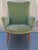 Green Vintage Chair with Beech and Green Fabric, 1960s For Sale - Image 8 of 8