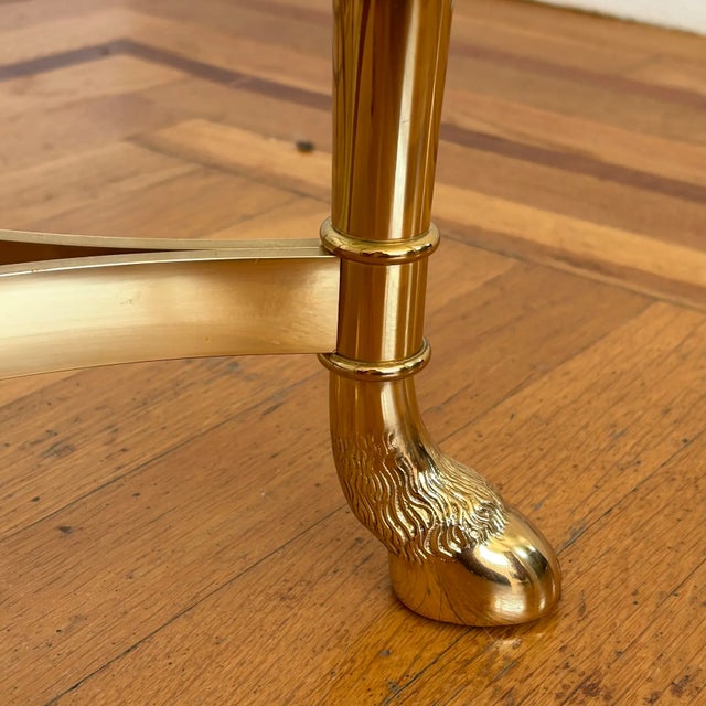 Mid 20th Century Maison Jansen Style Hollywood Regency Brass Octagon Side Table For Sale - Image 5 of 5