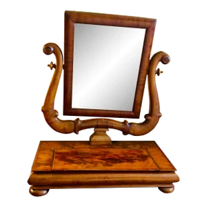 Antique Empire Mahogany Shaving Mirror