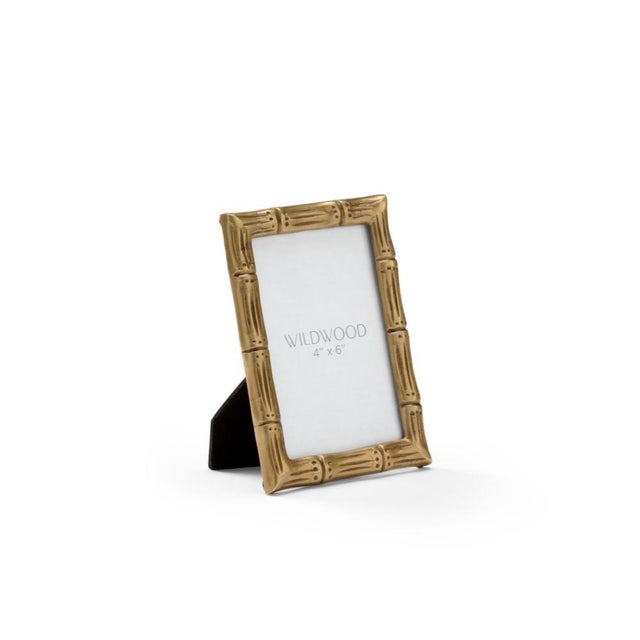 Contemporary Wildwood Brass Bamboo Frame, 4 x 6 For Sale - Image 3 of 3
