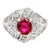 1.25 Carat No-Heat Ruby Diamond Platinum Ring, Gia Certified Size 5.5 For Sale