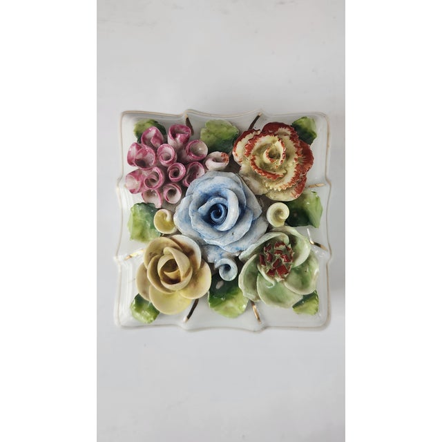 White Mid-Century European Porcelain Floral Encrusted Trinket Box, K&o Mark, Circa 1960s For Sale - Image 8 of 16