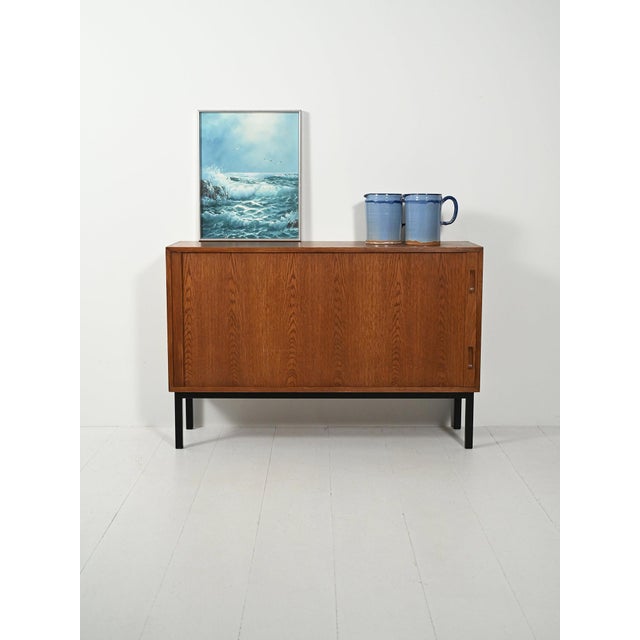Vintage Scandinavian Sideboard with Roller Door, 1960s For Sale - Image 3 of 13