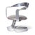 The "Cinta" swiveling armchair by Spanish designer Carlos Ojínaga Erill: a sculptural ribbon of stainless steel that wraps...