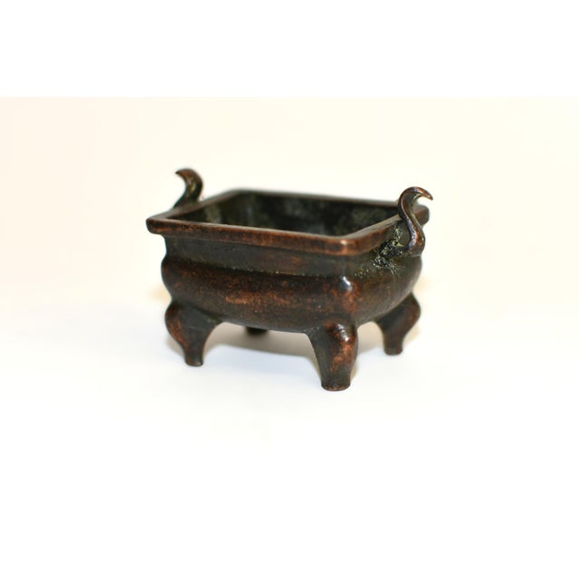 Set of 4 Bronze Antique Mini Incense Burner Chinese Censer For Sale - Image 15 of 18