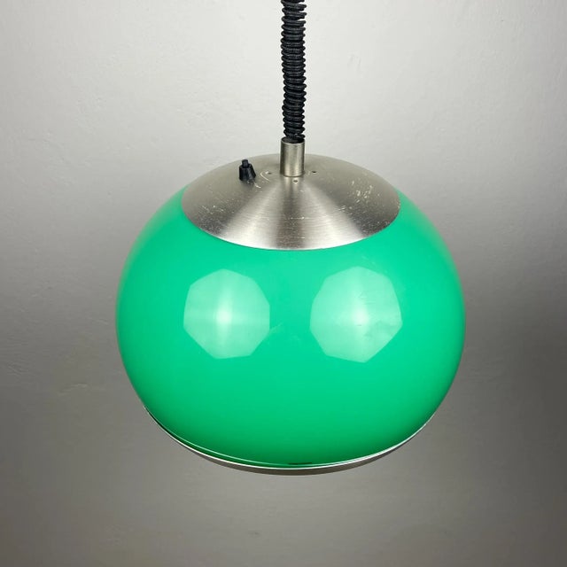 Mid-Century Green Plastic Pendant Lamp from Stilux Milano, 1972 For Sale - Image 4 of 13