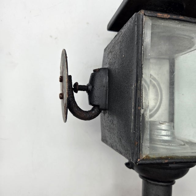 Antique c.1890s Carriage Buggy Spring Candle Side Lamp W/ Red Lens For Sale In Tampa - Image 6 of 9