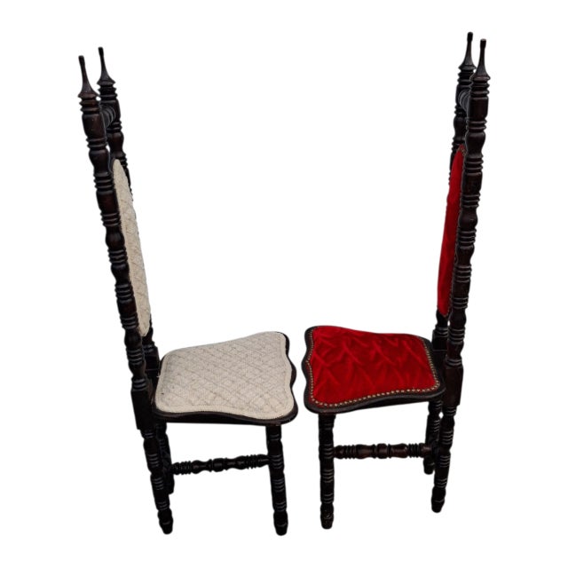 Spanish Revival 1920s Timeless Grandeur: Antique Spanish Jacobean Revival Chairs (Pair) For Sale - Image 3 of 12