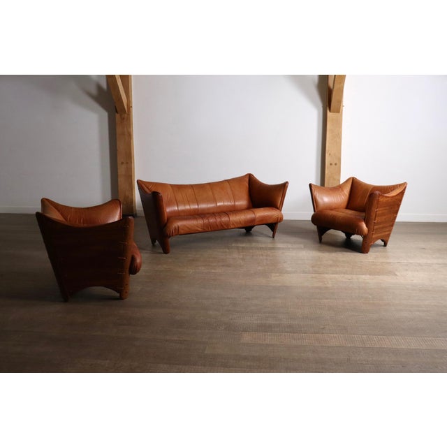 Mid-Century Cognac Leather and Wood Lounge Chairs by Pacific Green, Australia, 1970s, Set of 2 For Sale - Image 14 of 15
