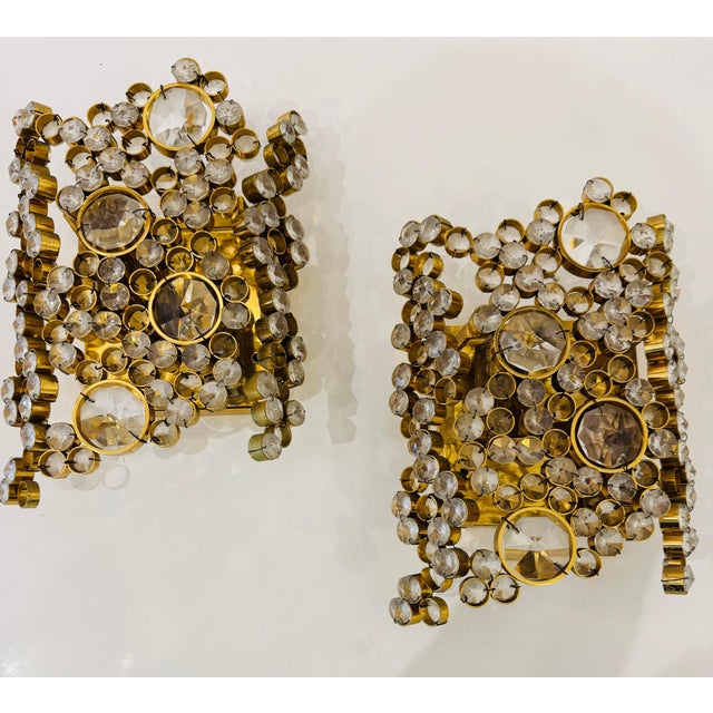 1960s Mid Century Modern Palwa Austrian Crystal Wall Lamps - a Pair For Sale - Image 11 of 15