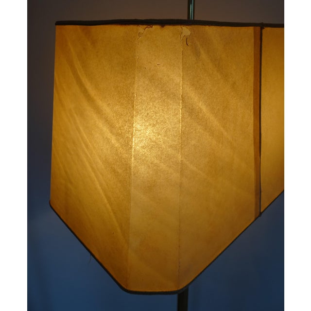 Metal Gilded Brass Floor Lamp in the style of Gio Ponto, 1970s For Sale - Image 7 of 18