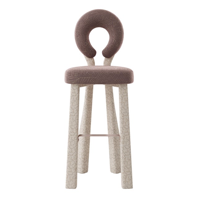 Mary Bar Chair with Upholstered Legs by Ottiu For Sale