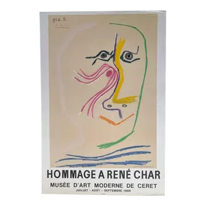 Pablo Picasso Spanish, 1881–1973 PIcasso, Hommage a Rene Char Musee D/Art Moderne De Cheret, 1969 Poster