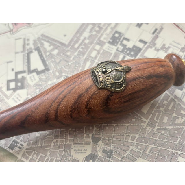 Rustic European Vintage Italian Brass Wood Bottle Opener For Sale - Image 3 of 8