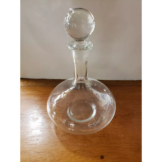 Vintage Etched Glass Clipper Ship Motif Decanter With Stopper For Sale - Image 4 of 6