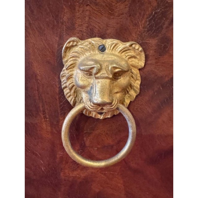 Antique French Mahogany and Brass French Empire Style Waste Basket For Sale - Image 4 of 6