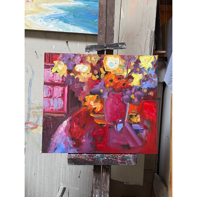 This painting from 2025 is done on a canvas panel, gallery wrapped on a .25 “ board. The colors are painted alla prima...