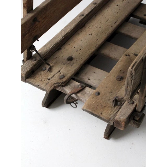Antique Primitive Wooden Sled For Sale - Image 9 of 13
