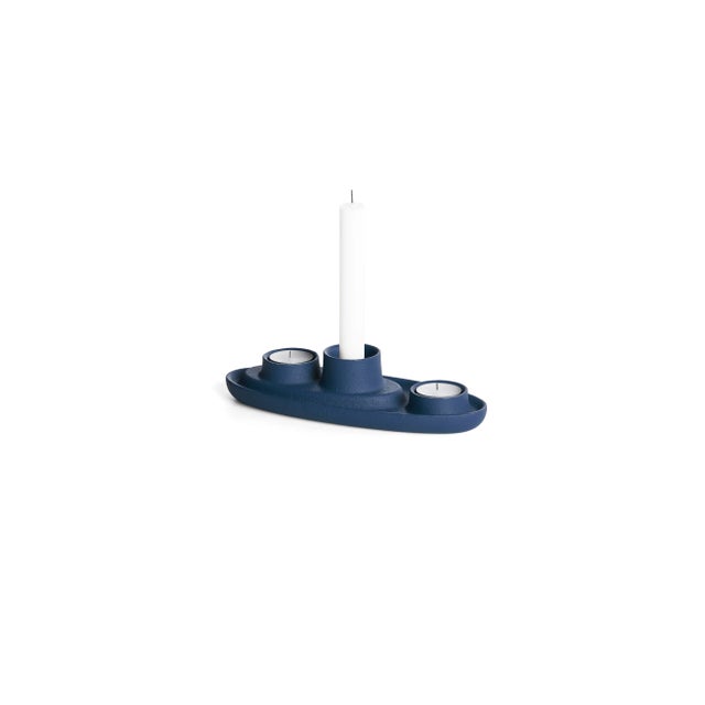 Aye Aye! Candleholder with 3 Funnels in Navy Blue by etc.etc. for Emko For Sale - Image 8 of 8