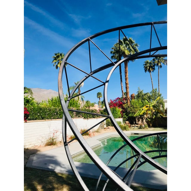Silver 1980s Postmodern Steel Spiral Outdoor Sculpture For Sale - Image 8 of 13