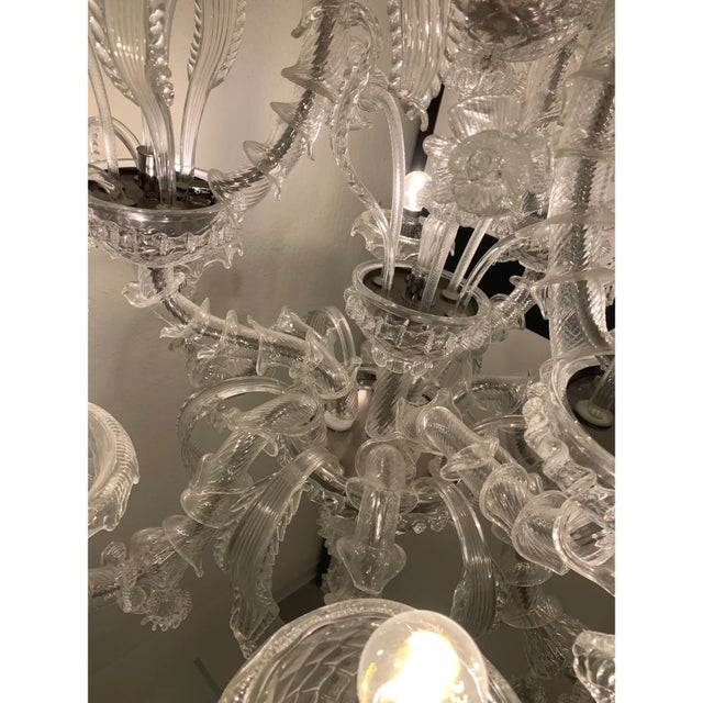 2010s Murano Chandelier in Transparent Glass For Sale - Image 5 of 12