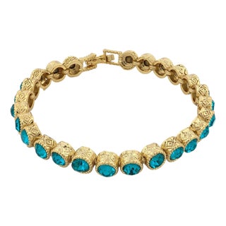 Aquamarine Tennis Mystic Bracelet For Sale