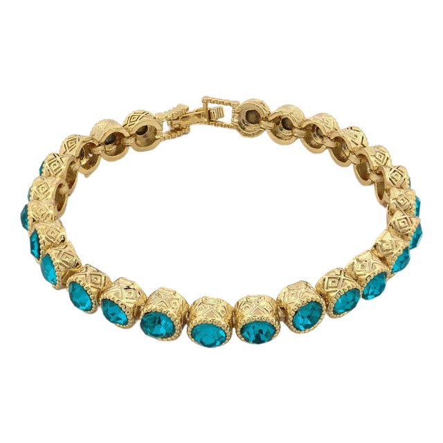 Aquamarine Tennis Mystic Bracelet For Sale