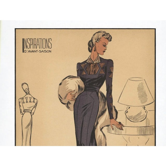 This is an original fashion image that dates to the 1940s. It came from a collection called "Inspirations for the new...