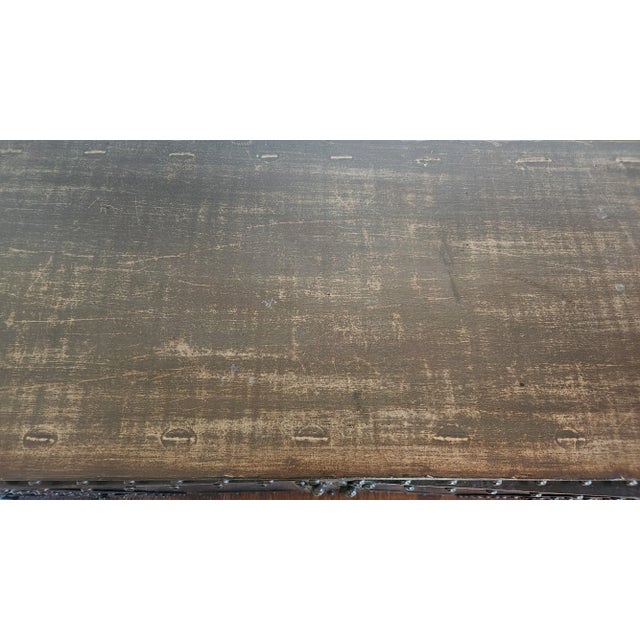 Brown Late 20th Century Industrial Riveted Metal Sideboard Cabinet With Rounded Corners For Sale - Image 8 of 18