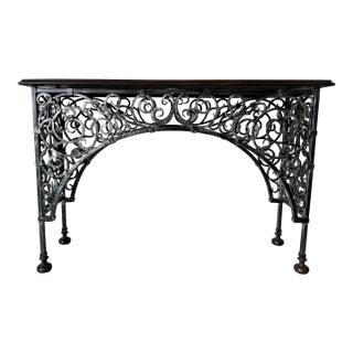 Vintage Theodore Alexander Metal and Bronze Console Table For Sale