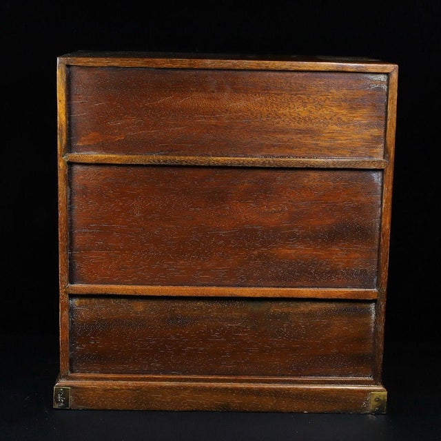 Vintage Chinese Huali Rosewood Carved "Antiques" Cabinet With 5 Drawers and Double Doors For Sale - Image 9 of 10