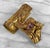 1970s Vintage Brazilian Brutalist Brass & Amethyst Hand Bag Purse Clasp Topper For Sale - Image 5 of 9