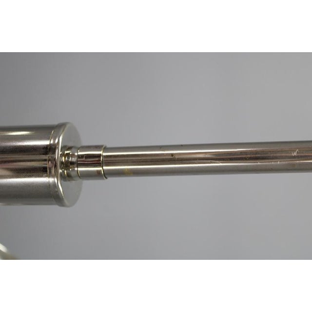 Pink Art Deco Nickel Chandelier with Light-Pink Opaline Shades, Former Czechoslovakia, 1930s For Sale - Image 8 of 12