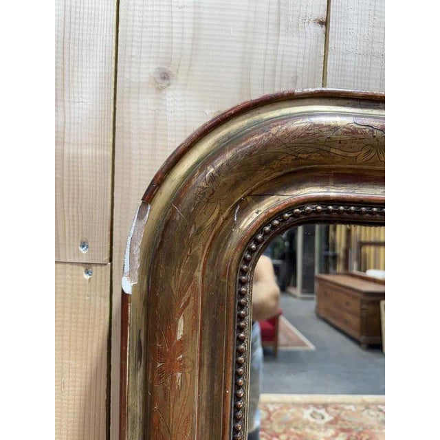 Louis Philippe Gold Leaf Mirror For Sale - Image 3 of 9