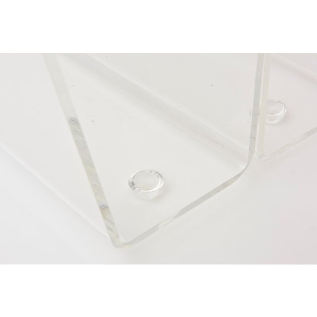 Vintage 1970's Two Compartments Lucite Magazine Stand or Rack Modern Design For Sale - Image 10 of 11