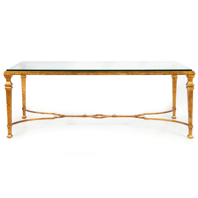 Paul M. Jones Modern Gilt Iron Glass Cocktail Coffee Table For Sale - Image 4 of 18