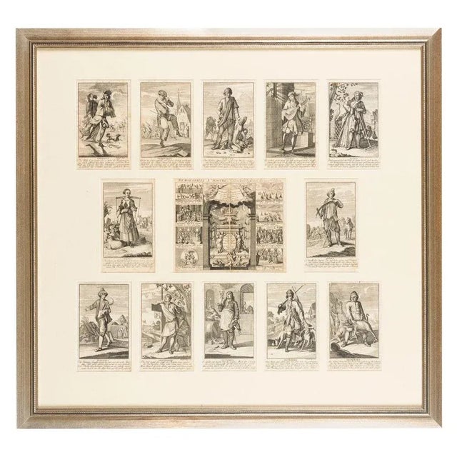 Beautiful collection of 13 engravings of 300 years old! Nicely framed. The maker Johann Christoph Weigel, known as...