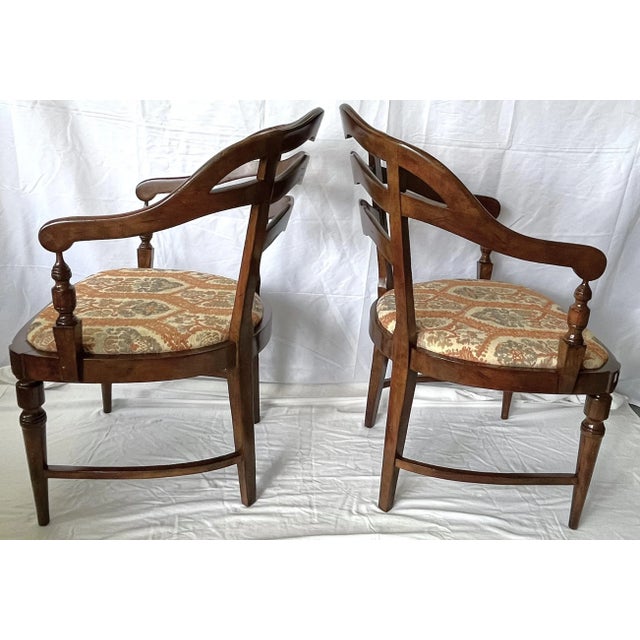 Mid 20th Century Country Ladderback Tub Chairs- a Pair For Sale In West Palm - Image 6 of 13