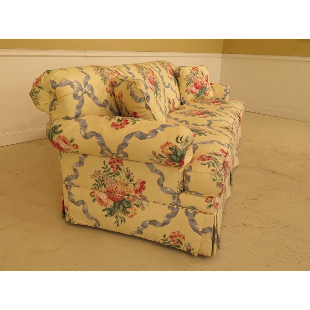 Ethan Allen Floral Damask Print Upholstered Sofa Chairish