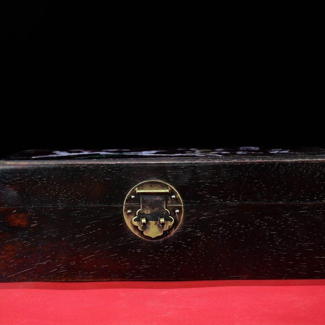 This elegant vintage Chinese box is a beautiful example of traditional craftsmanship. Crafted from dense, dark hardwood...