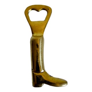Equestrian Brass Riding Boot Bottle Opener For Sale