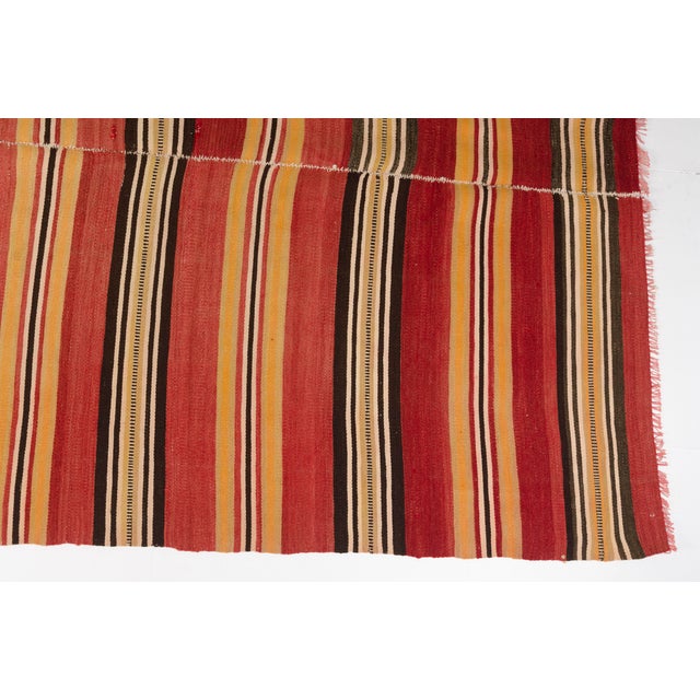 Vintage Red Striped Kilim Rug For Sale - Image 6 of 10