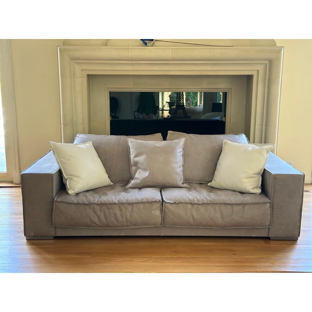 Modern and comfortable soft leather sofa by Paola Navone.