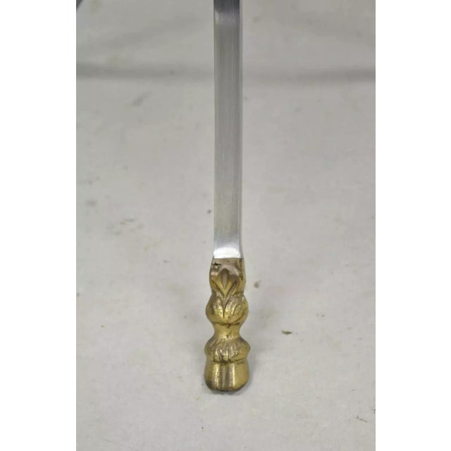 Late 20th Century Maison Jansen Style Steel and Bronze Hoof Round Slate Top Regency Side Table For Sale - Image 5 of 12